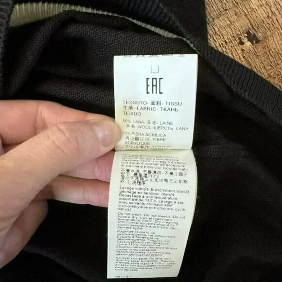 MSGM Milano wool high neck sweater black and white Men's Large